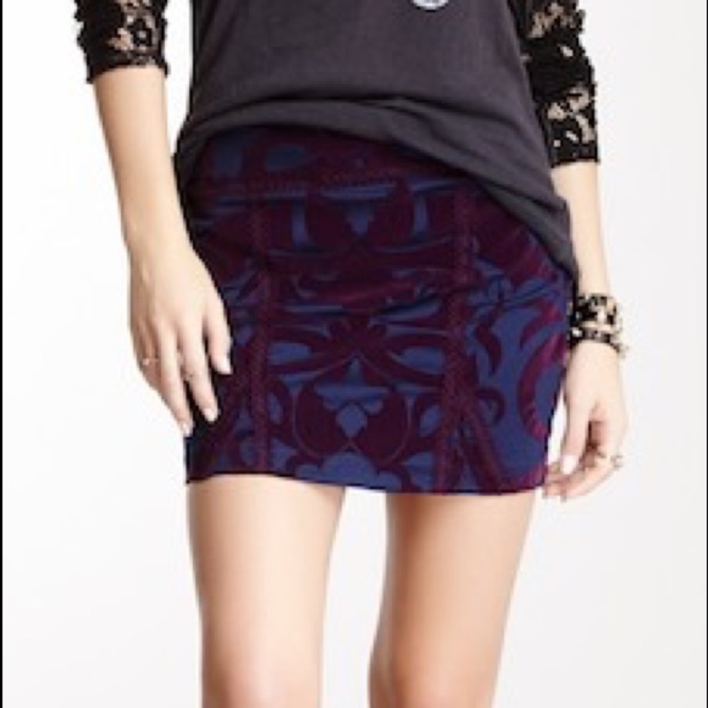 Free People Going Baroque mini bodycon Skirt